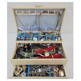 Jewelry Box Filled w/Jewelry & Watches