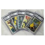 (5) Graded 1966T Batman (Black Bat) Trading Cards