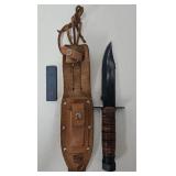 Japan Survival Knife w/Leather Sheath