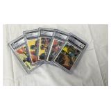 (5) Graded 1966T Batman (Black Bat) Trading Cards