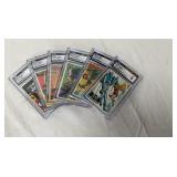 (6) Graded 1966T Batman (Black Bat) Trading Cards