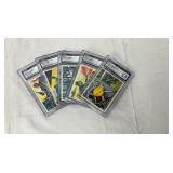 (5) Graded 1966T Batman (Black Bat) Trading Cards