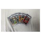 (6) Graded 1966T Batman (Black Bat) Trading Cards