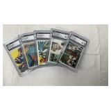 (5) Graded 1966T Batman (Black Bat) Trading Cards