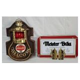 Schaefer & Meisterbrau Lighted Beer Signs
