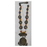 E. Yemen Silver & Amber Beaded Tribal Necklace