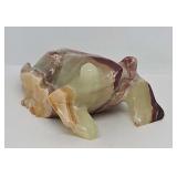 6 1/2"L Carved Onyx Frog