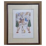 10 x 14 Vintage Framed "Knights and Ladies" Print
