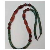 Turquoise and amber necklace