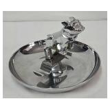 Vintage Chrome Plated Brass Mack Trucks Ashtray