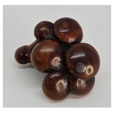 Netsuke- Antique carved wood mushroom cluster