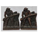 Circa 1919 Hubley Cast Iron Doughboy Bookends