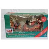 1995 Animated Santa With Reindeer & Sleigh in Box