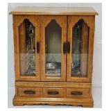 Up Right Jewelry Chest Filled w/Jewelry & Watches