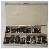 Aurora Slot Car Case w/Asst HO Chassis Parts