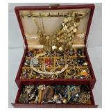Jewelry Box Filled w/Jewelry & Watches