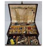 Jewelry Box Filled w/Jewelry & Watches
