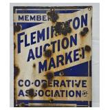 Flemington Auction Market Porcelain Sign