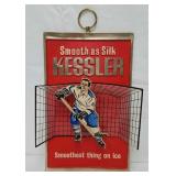 1960s/70s Kessler Whiskey 3-D Hockey Player Sign