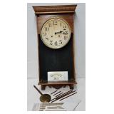 Antique Oak Wall Clock for Restoration