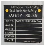 Lancaster District PRR Safety Rules Menu Board