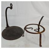 Iron Griddle Plate & Wrought Iron Trivet