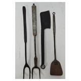 (4) Wrought Iron Utensils