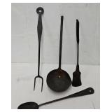 (4) Wrought Iron Utensils