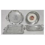 (4) Hammered Aluminum Serving Pieces