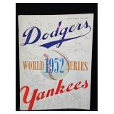 1952 World Series Program Yankees vs Dodgers