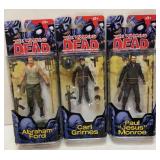 (3) The Walking Dead Comic Book Series Figures