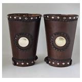 Pr Hand Tooled Leather Western Riding Cuffs