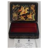 Nanex Hand Painted Russian Black Lacquer Box