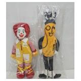 1980ï¿½s Ronald Mcdonald and Mr Peanut Promo Dolls