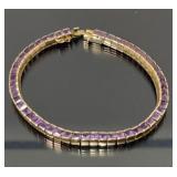 14k gold amethyst tennis bracelet