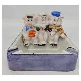 Japan Blue Lustre Disney Three Little Pigs Ashtray