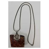 Sterling Silver & Amber Necklace