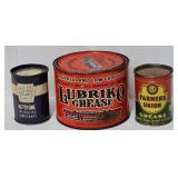 (3) Vintage Tin Litho Automotive Lubricant Tins