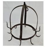 Vintage Hand Forged Iron Dutch Crown Hanging Rack