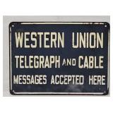 Vintage Aluminum Western Union Sign