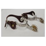 Partrade Metalab Leaf Engraved Western Spurs