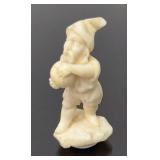 Antique carved ivory 1 3/4"H gnome