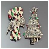 (2) Vintage Sterling Silver & Marcasite Pins