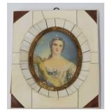 Antique Hand Painted Miniature Portrait