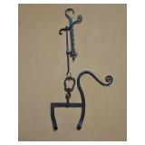 Wrought Iron Fireplace Trammel & Kettle Tilter
