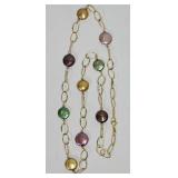 23" 14k gold necklace with colored beads