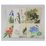 Set (8) Japanese Shikishi Signed Art Prints