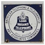 A T & T Bell System Porcelain Sign