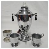 Art Deco Coffee Percolator w/Creamer & Sugar