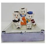 Japan Blue Lustre Disney Three Little Pigs Ashtray